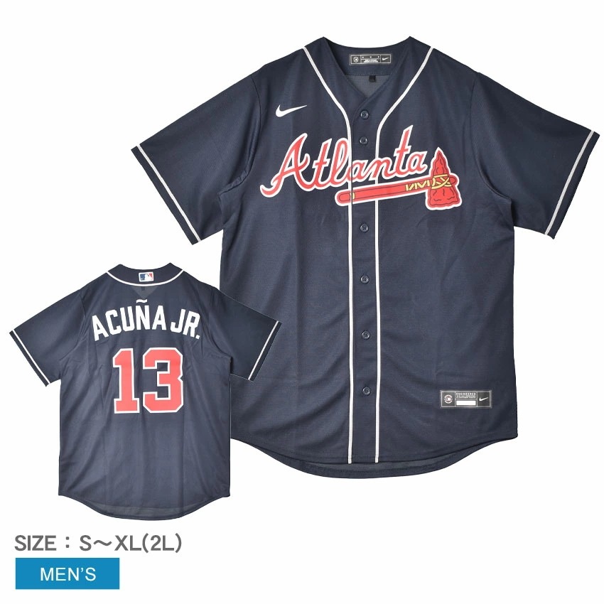 Official Replica Jersey T770-AWNZ-AW7-A13 メンズ ロナルドアクーニャ アトランタブレーブス MLB メジャーリーグ ベースボールシャツ