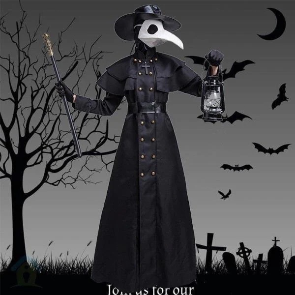 ハロウィンの衣装 中世スチームパンクコスプレ衣装 ペスト医師の服装 大人用 カラスのお面服 5,204円