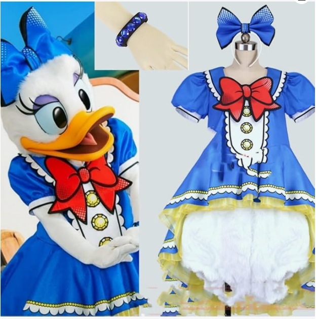 東京ディズニーランド(TDL) ディズニー・パルパルーザ ドナルドのクワッキー・ダックシティ デイジーダック ブレスレットコスプレ衣装+腕輪+しっぽ