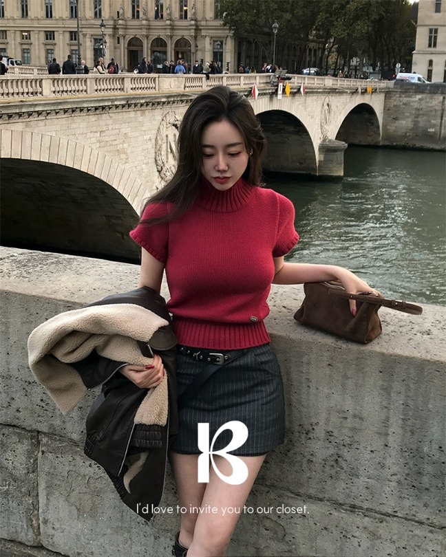 リット半ポーラ半袖ニット nt1318