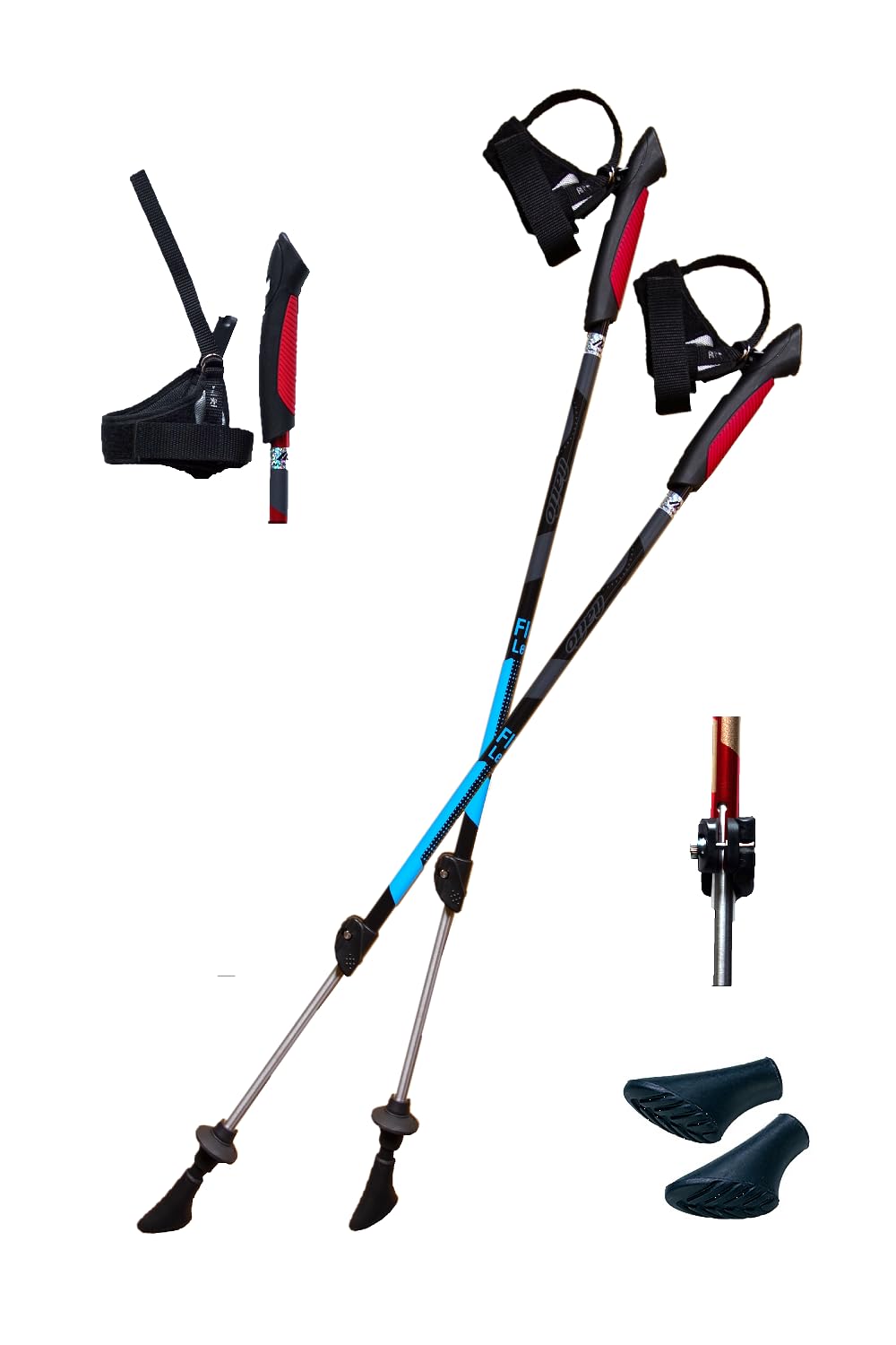 日本製 早くて強いファストロック 簡単便利着脱式ストラップ ツーポール14新型フリックレバー Ver.3.0 軽量 伸縮 アグレッシブスタイル 左右各1本 歩行 2本セットNWP-2142201FLv 19,800円