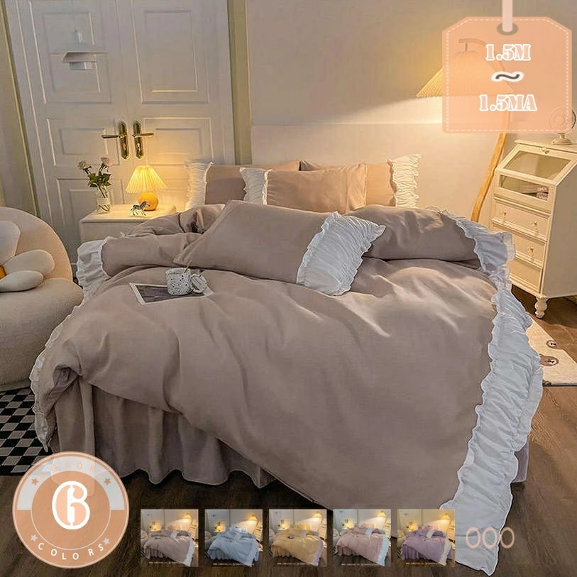 777円OFFクーポン 布団カバー 3点セット シングル かわいい 姫系 無地柄 布団カバー フリル付き プリンセス クラシカル アンティーク 掛け布団カバー フラットシーツ 枕カバー 寝具カバー ベ