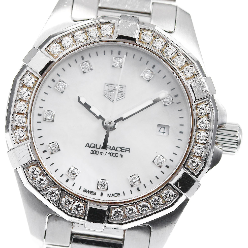 タグホイヤー TAG HEUER WBD1415.BA0741 アクアレーサー デイト ダイヤベゼル クォーツ レディース _820408【中古】