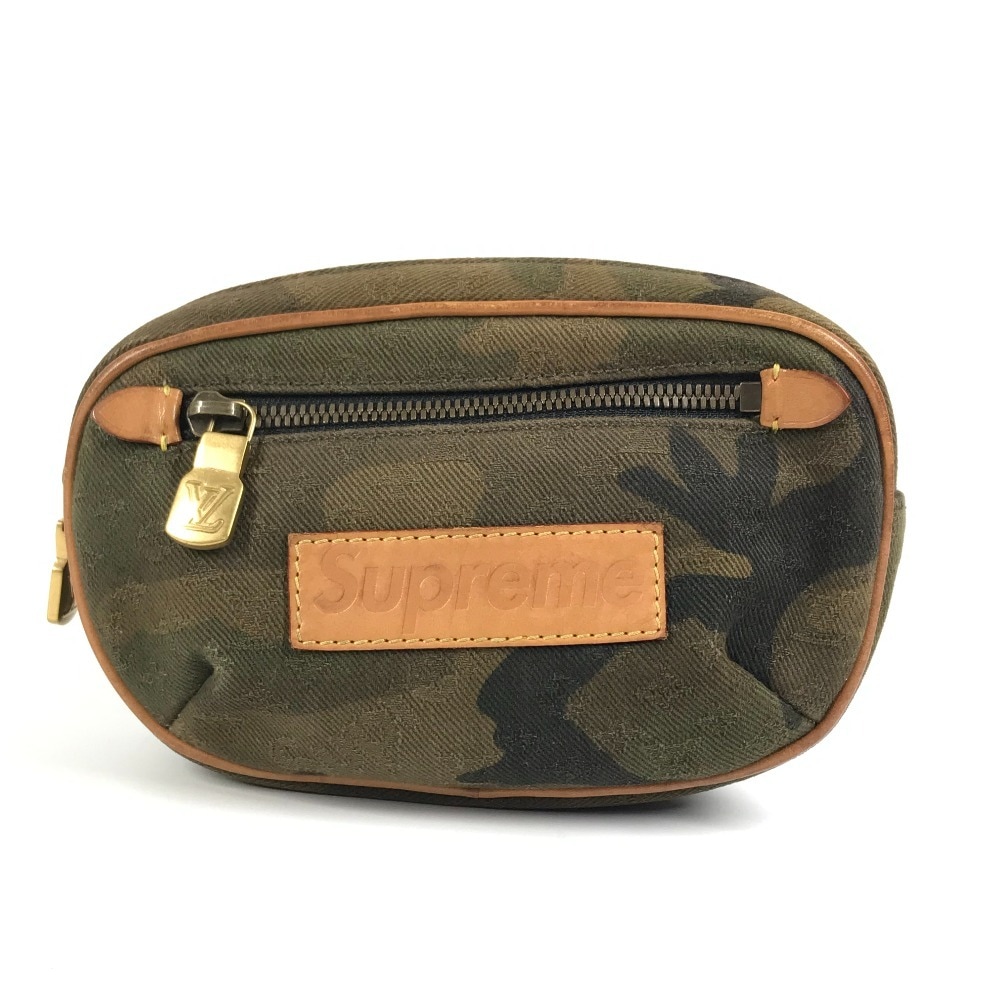 ボディバッグ M44202 シュプリーム バムバックPM モノグラム カモフラージュ 17aw Supreme カバン クロス ベルトバッグ レザー/キャンバス カーキ