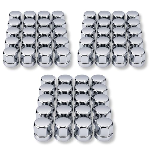 ナットキャップ ホイールナットカバー 33mm ISO ABS素材 クロームメッキ フロント/リア 高さ50mm 10穴用 大型トラック ダンプ 汎用品 平型 (60個セット(+予備))