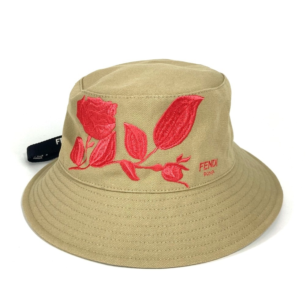 ハット 薔薇刺繍 ハット帽 帽子 バケットハット ボブハット コットン ベージュ