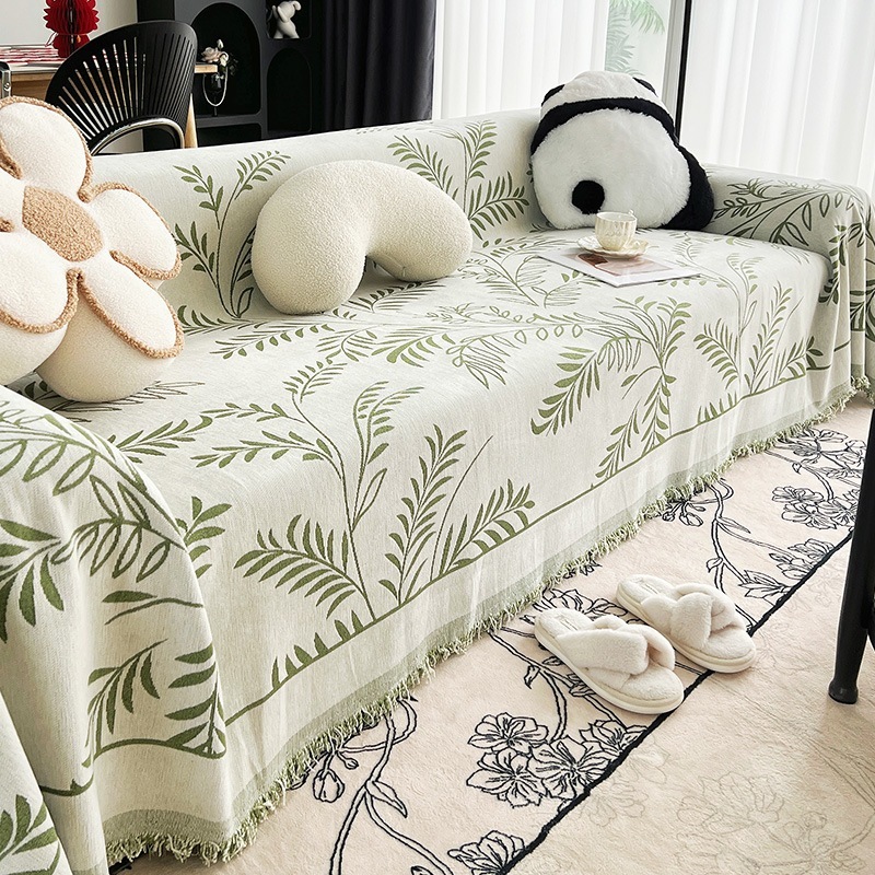 yishu 高級シェニールソファタオル フルカバー布 四季通用 万能クッション 猫爪防止 汚れ防止 滑り止め カバーブランケット