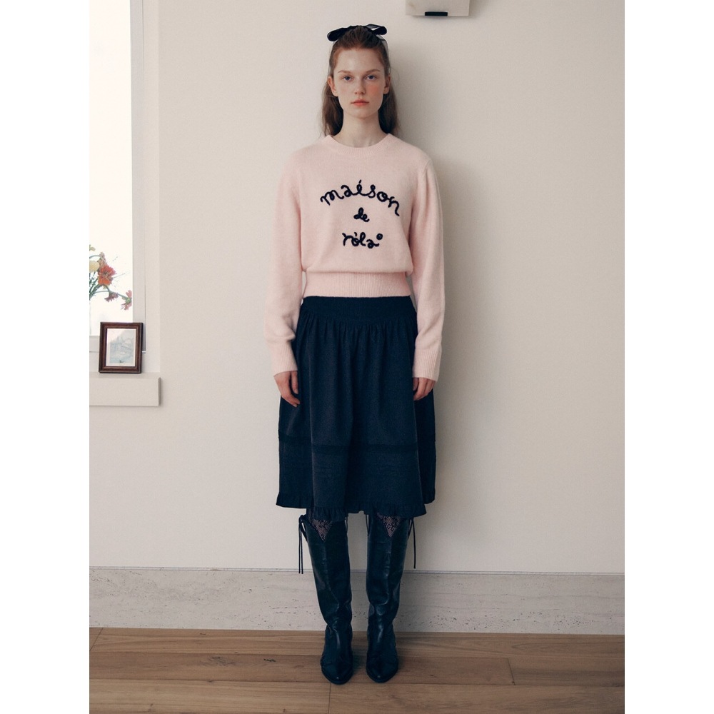 ロラローラペザントミディスカートブラック