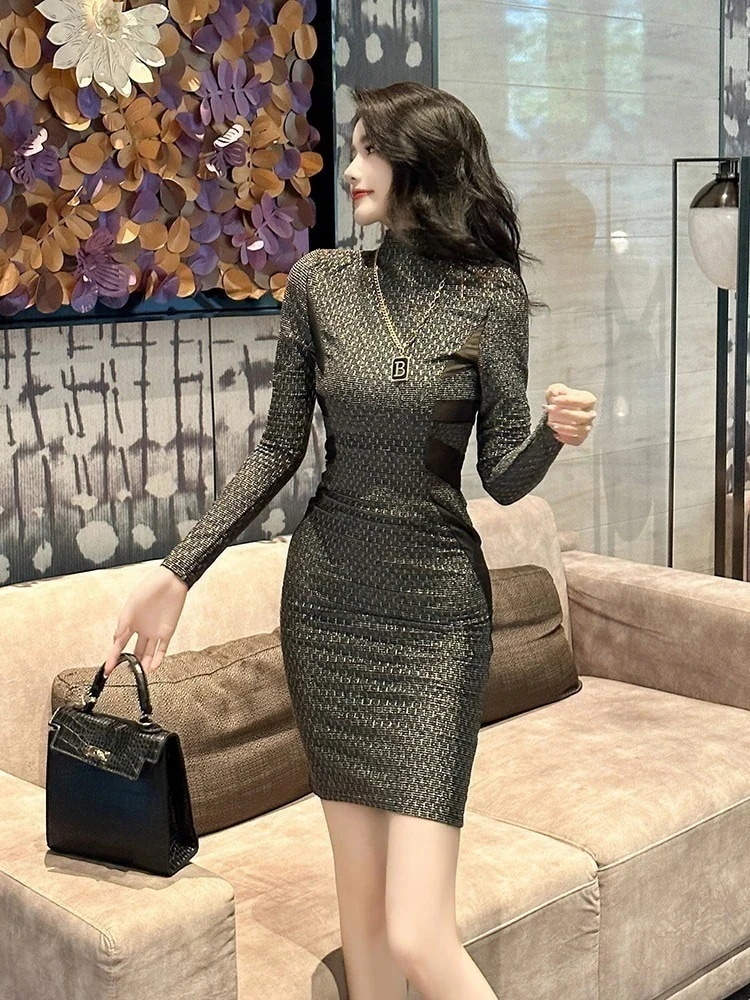 【JY.上品】 秋冬 ワンピース パーティードレス キャバ 着痩せ 大人 お呼ばれ 同窓会 披露宴 卒業式 結婚式 ウェディング 二次会 314