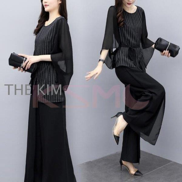 セットアップ レディース カジュアル 夏 30代 40代 きれいめ 大きいサイズ ブラウス 半袖 ガウチョパンツ フォーマル 通勤 OL オシャレ 大人 上品 着痩せ 新品