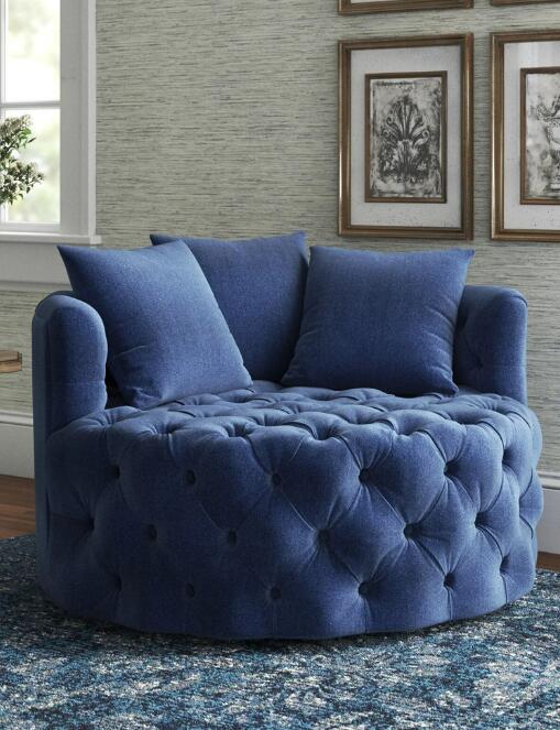 シングルソファ シンプルな小さな家庭のリビングルーム 会所美容室など　丸いソファ チェア 回転ソファー　ファッション 北欧風チェア モダンソファ