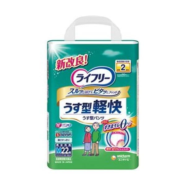 (まとめ)ユニ・チャーム ライフリーうす型軽快パンツ M 1パック(22枚)(×5セット)