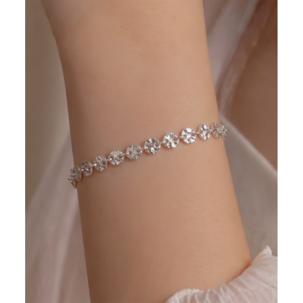 HELENE JEWELRY 925 シルバーオブジェクトコインリンクシルバーブレスレット