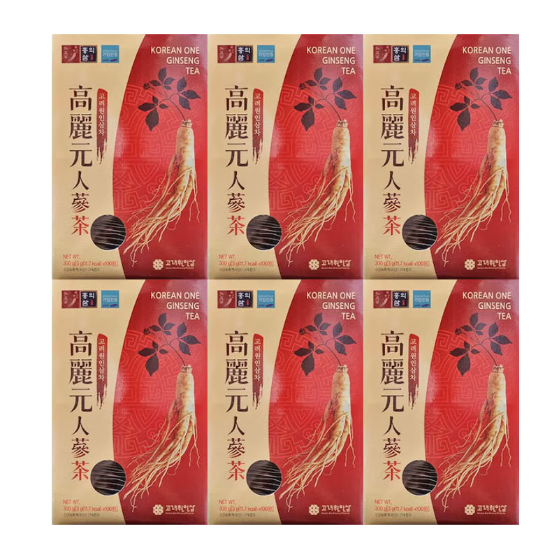 高麗元 高麗人蔘茶 3g 100包 6箱 / 韓国高麗人参茶/顆粒茶/人参濃縮液 紅参濃縮液 霊芝濃縮液 配合