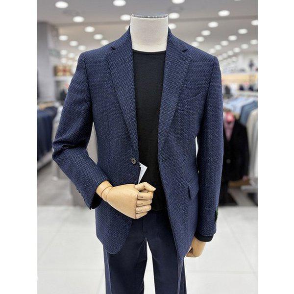 メンズ秋冬 イタリア輸入ウール混紡76% ネイビー ツイード カジュアルコンビジャケット