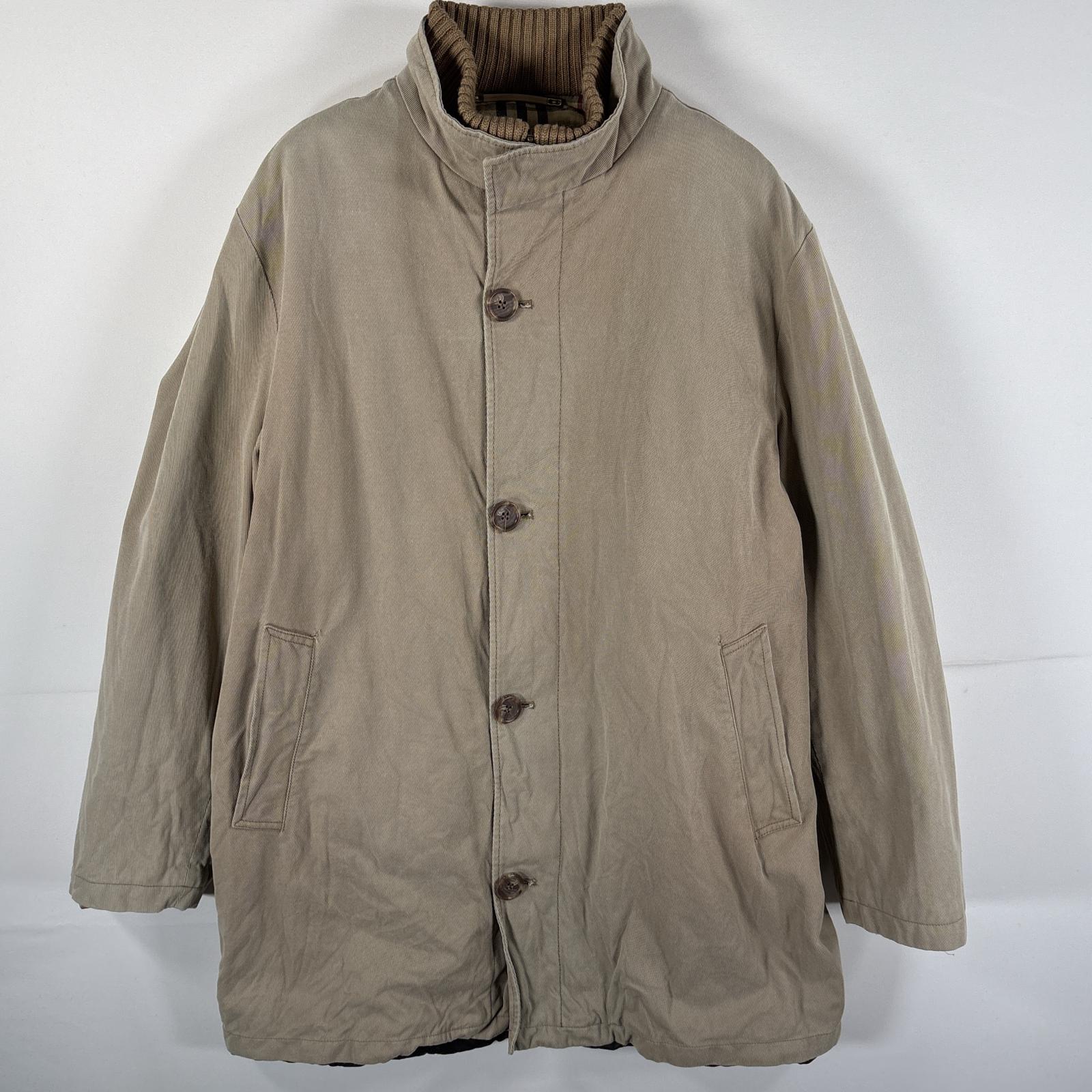 古着 カバーオール 大きいサイズ コート 厚手 裏地チェック柄 フルジップ ベージュ メンズ 7,392円