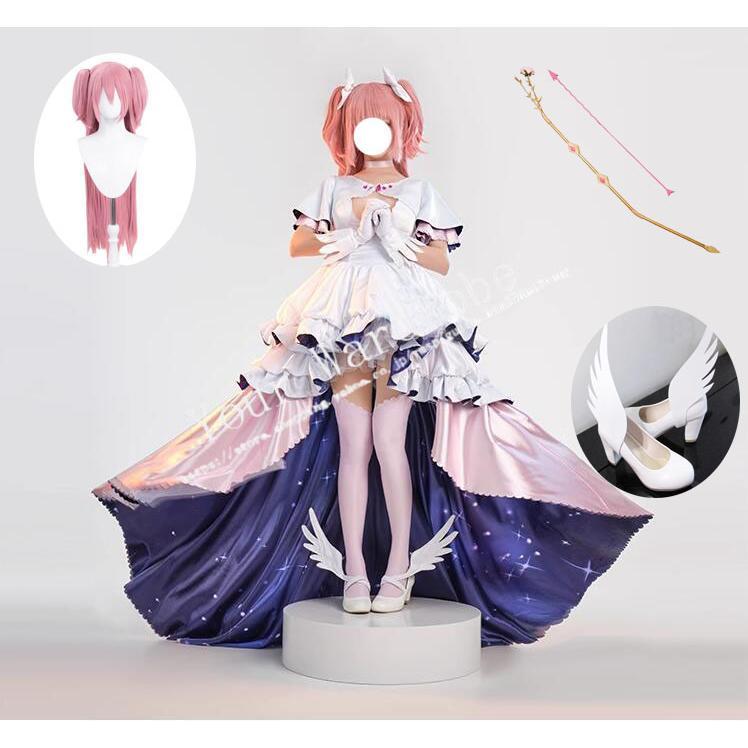 劇場版 魔法少女まどかマギカ 叛逆物語 アルティメットまどか 鹿目 まどか コスプレ衣装 ウィッグ 靴 コスチューム クリスマス ハロウィン 仮装