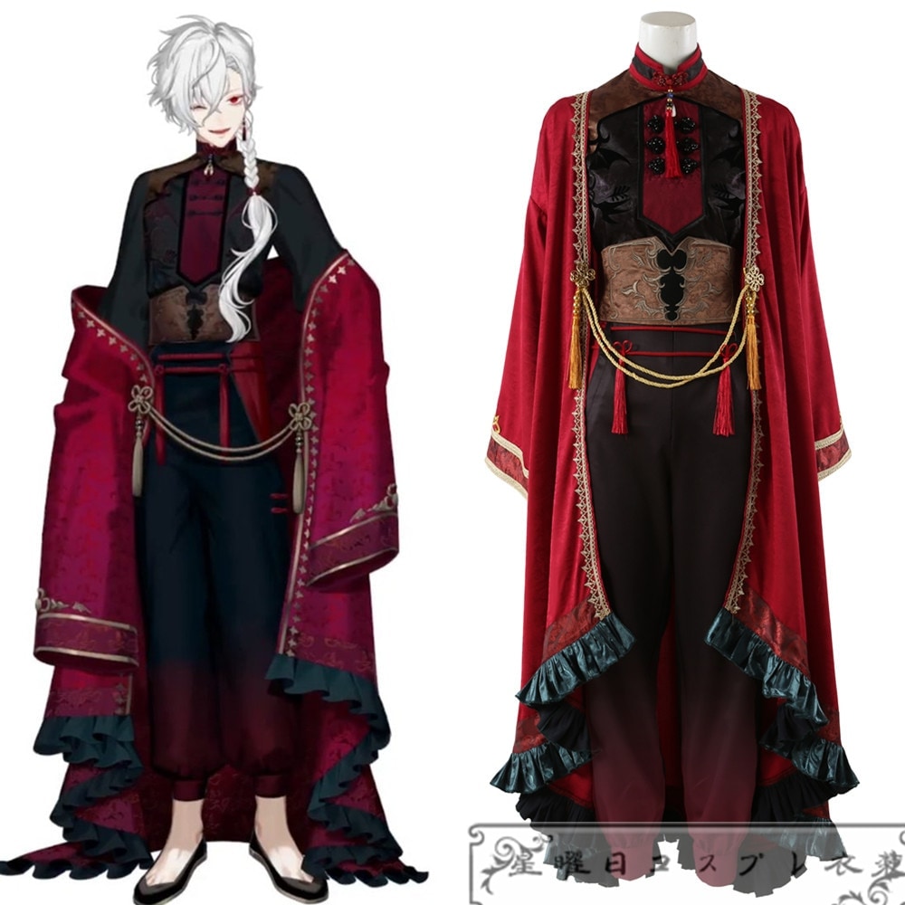 VTuber バーチャルライバー 葛葉約1年半ぶりの新衣装 葛葉 チャイナ服 コスプレ衣装 コスチューム ハロウィン 装服 仮装D