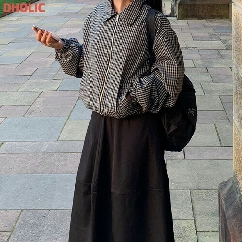 [メガ割りSALE]ゴムヘムチェックカラージャンパー