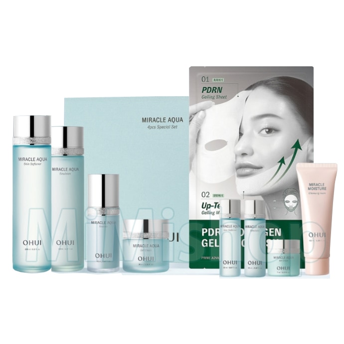 ミラクル アクア 4種セット/化粧水+乳液+エッセンス+クリーム+サンプル5点付き/韓国コスメ