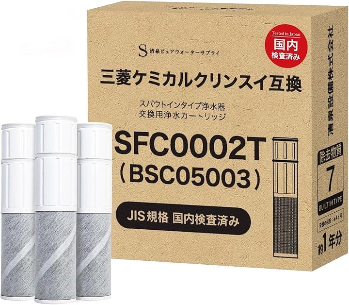 互換品JIS規格日本検査済みクリンスイ対応 互換品 浄水カートリッジ SFC0002T (白)