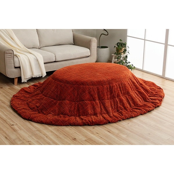 1181770207011 ノート こたつ布団 楕円形 洗える 無地調 オレンジ 約185225cm楕円 メーカー直送