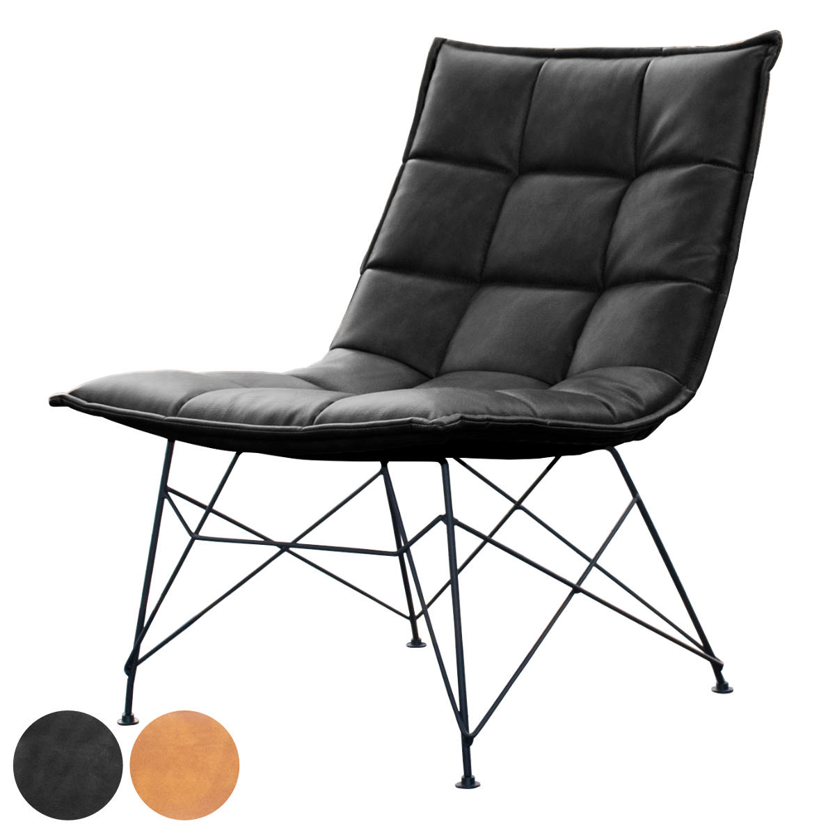 パーソナルチェア カジュアルデザイン PUレザー張地 幅60cm チェア 椅子 リビングチェア 1人掛け レザー調 おしゃれ リラックス オフィス リビング 書斎