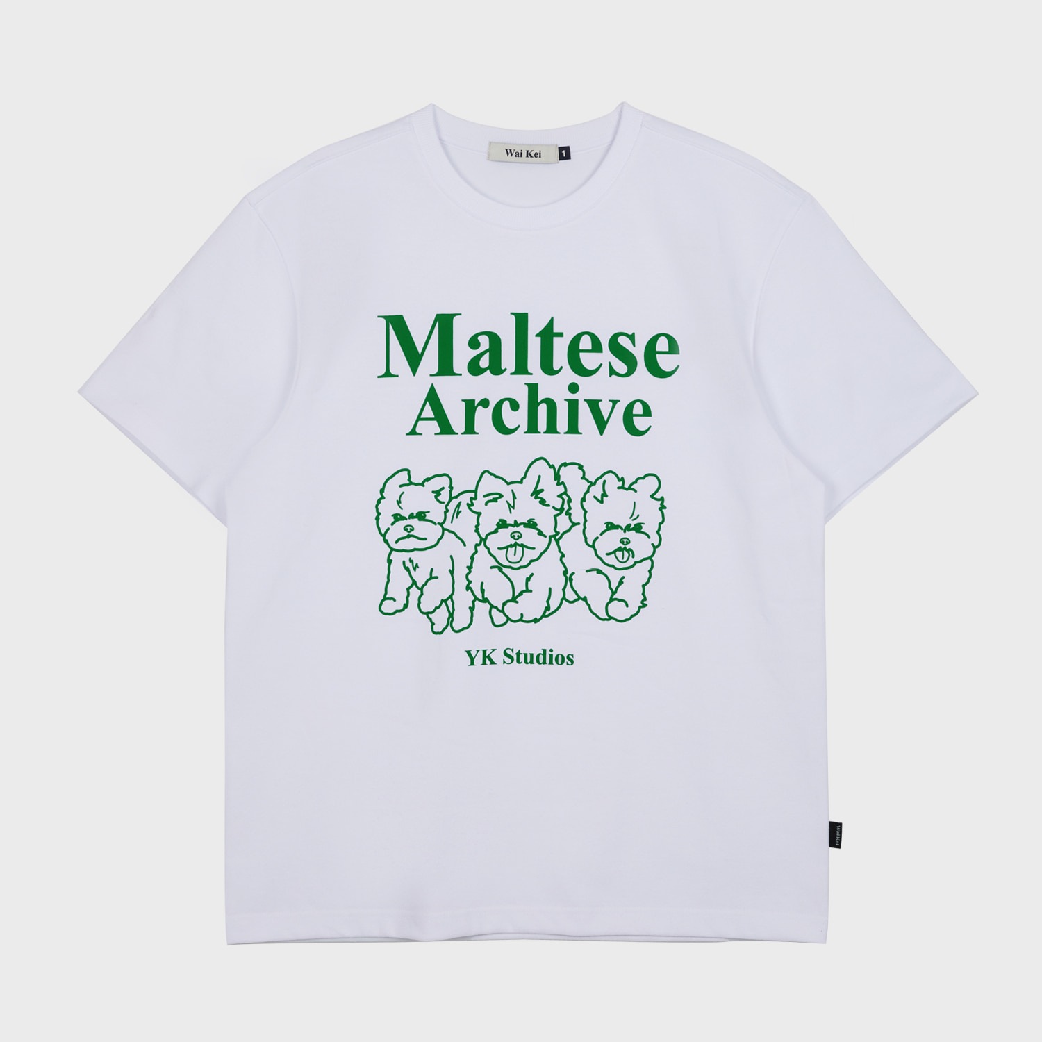 Maltese archive line graphic half sleeve tshirts WHITE