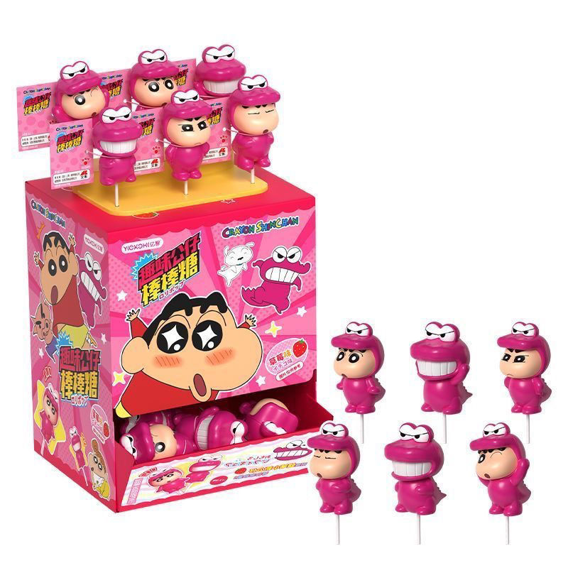 新商品はさらに美味しい 期間限定プロモーション クレヨンしんちゃんおもしろぬいぐるみスティックキャンディいちご味カジュアルスナック個別包装 おいしい食べ物