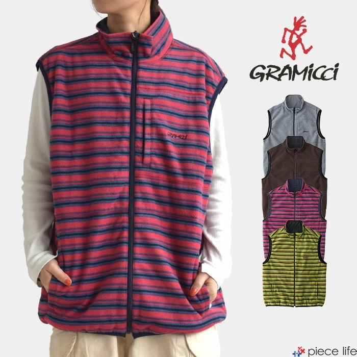 【2025秋冬新作】 ベスト メンズ レディース アウター フリース ナイロン リバーシブル 2way ボーダー 軽撥水 あったかい ユニセックス 春 秋 冬 全4色 G5FU-J005