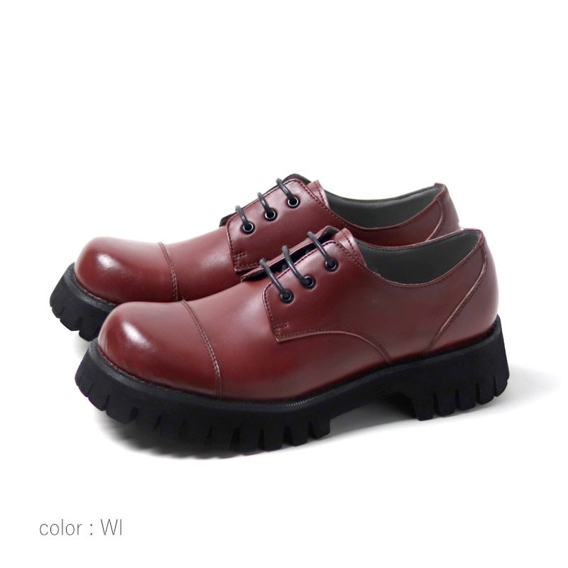 フープディドゥ 厚底トラックソールボリュームトゥシューズ ワイン 41(25.5cm)