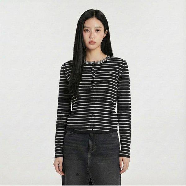 女性ストライプのロゴカーディガンセットアップ10560-140-201-15A-SH