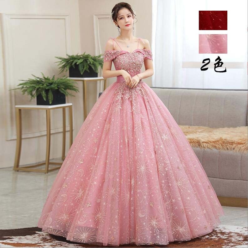 ロングドレス パーティードレス 花嫁ドレス お姫様ドレス カクテルドレス 高級感 セクシー カラードレス Aラインドレス お呼ばれ 韓国風 同窓会 ドレス イブニングドレス 発表会 スレンダー 上品 5,144円