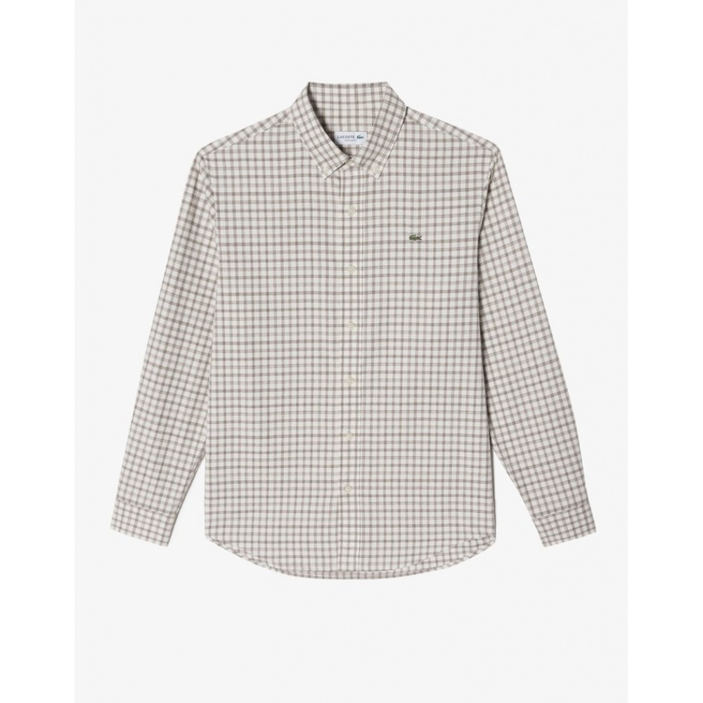 ラコステメンズフランネルグリッドシャツ CH701E-54N 02S