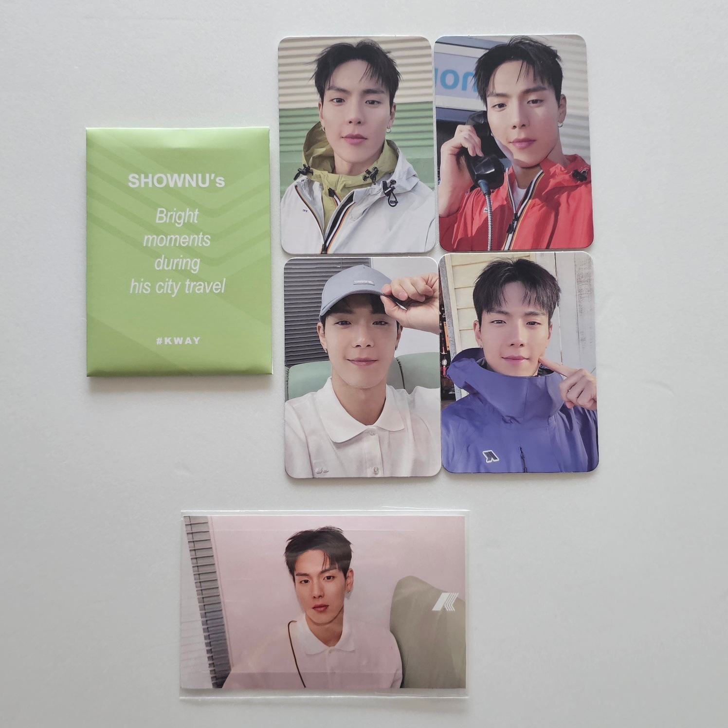 [ 公式 ] MONSTA X SHOWNU K-WAY SS CAMPAIGN PHOTOCARD + STICKER SET - 25 MAR