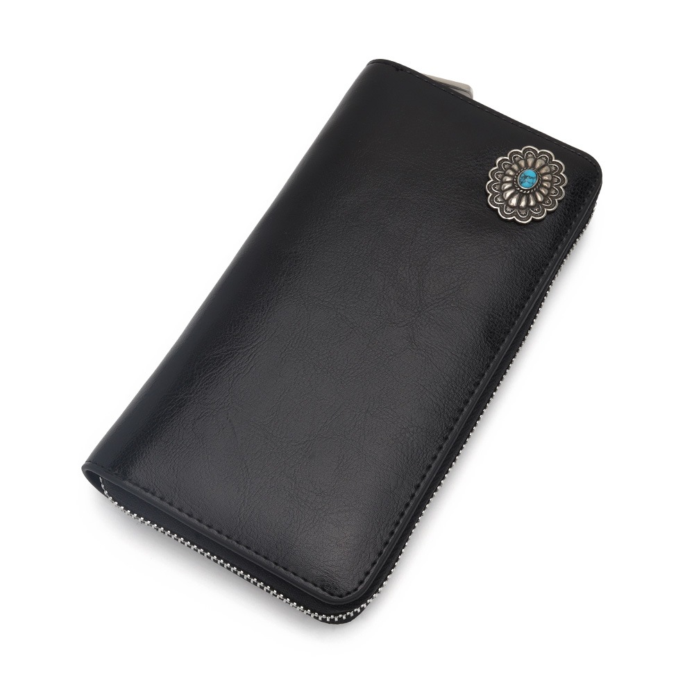 本革 長財布 ターコイズコンチョ [l014]