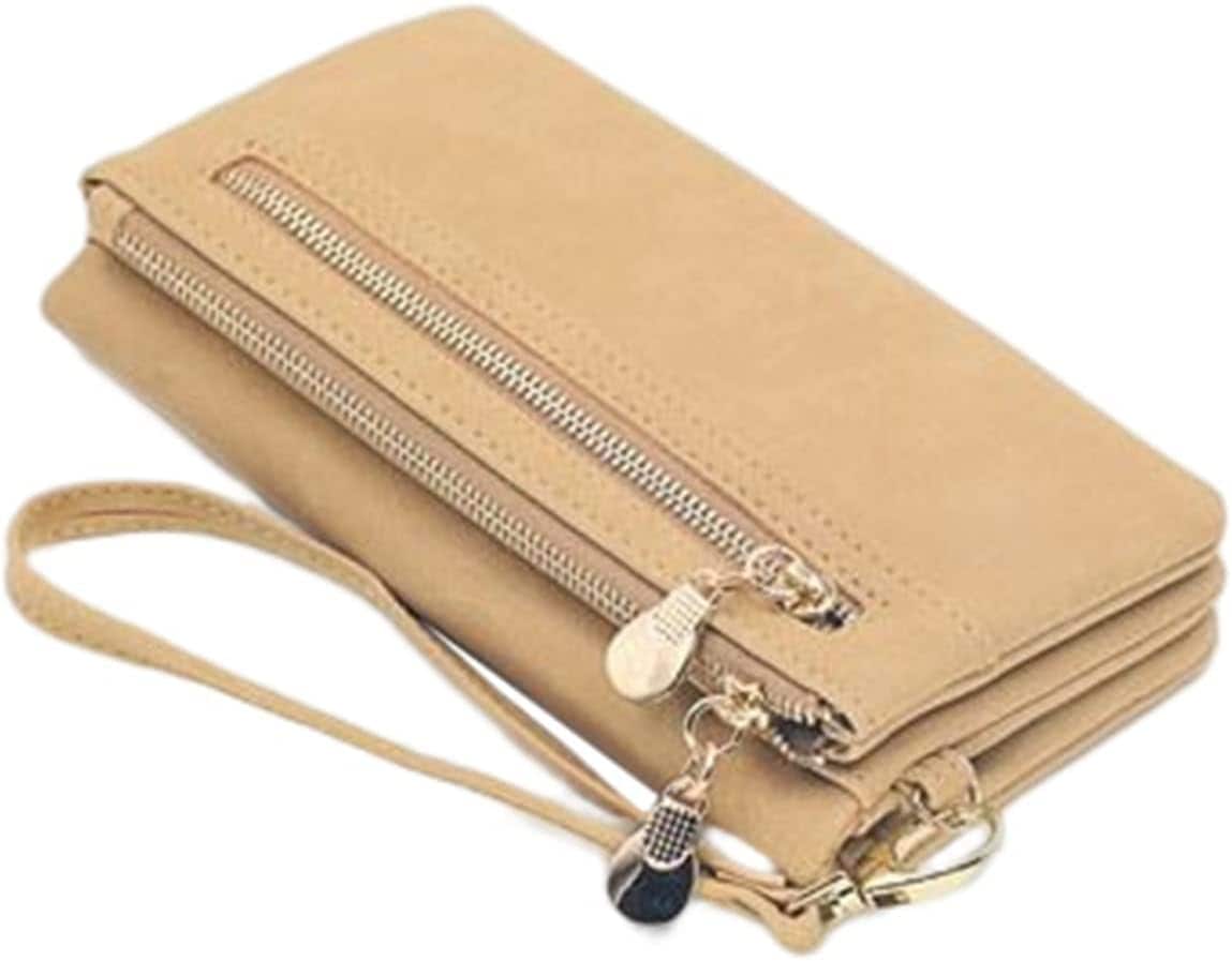 【20%OFFクーポン】ウォレット レディース 長財布 無地 2つ折り 大きい ファスナー ボタン 財布 大容量 スマホ入れ可 小銭入れ カード入れ 取り出しやすい 多機能 スキミング防止 おしゃれ