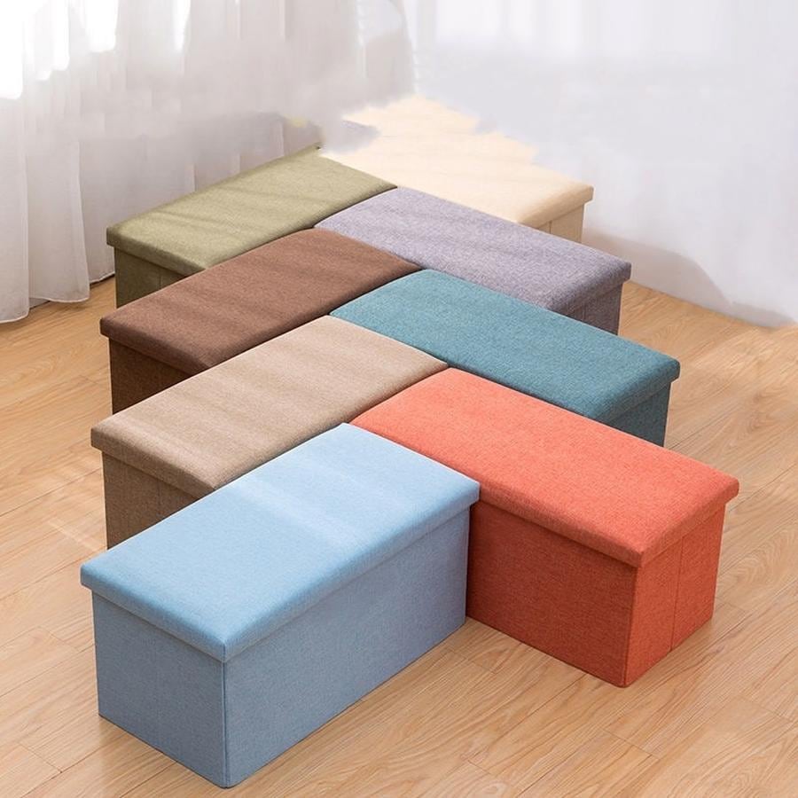 チェック柄収納スツール 収納付 ボックススツール 椅子 収納ベンチ 収納ボックス おもちゃ箱 オットマン おもちゃ ローソファー フタ付き 蓋付きインテリア