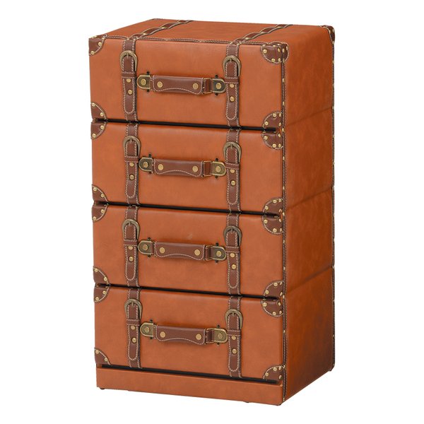 チェスト チェスターチェスト ライトブラウン 幅41×奥行32×高さ72cm 4段 MCH-6004LBR