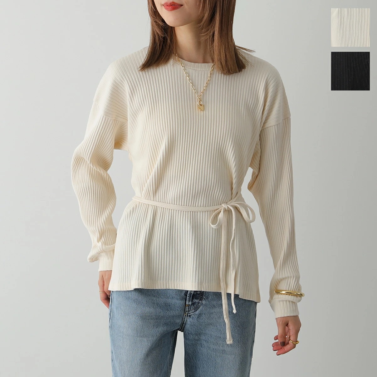 BASERANGE ベースレンジ Tシャツ SHAW LONG SLEEVE FSHL RIB 000 レディース 長袖 カットソー ロンT ラップトップス セットアップ可能