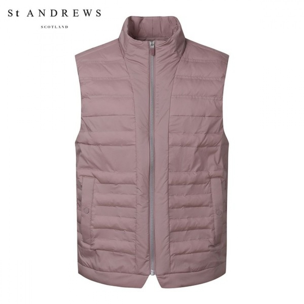 (St Andrews) メンズジップアップ超軽量ダウンベスト