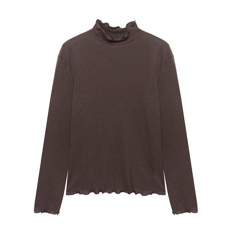 Nau W エアーリーハイネックTシャツ Chocolate 496390