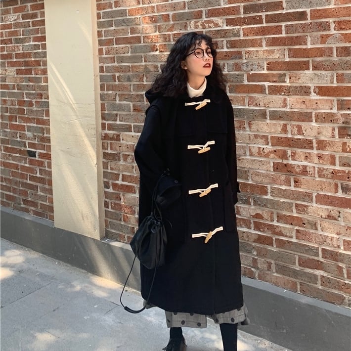 ダッフルコート ミモレ丈 チェスターコート ロングコート ロング丈 アウター 羽織り フード