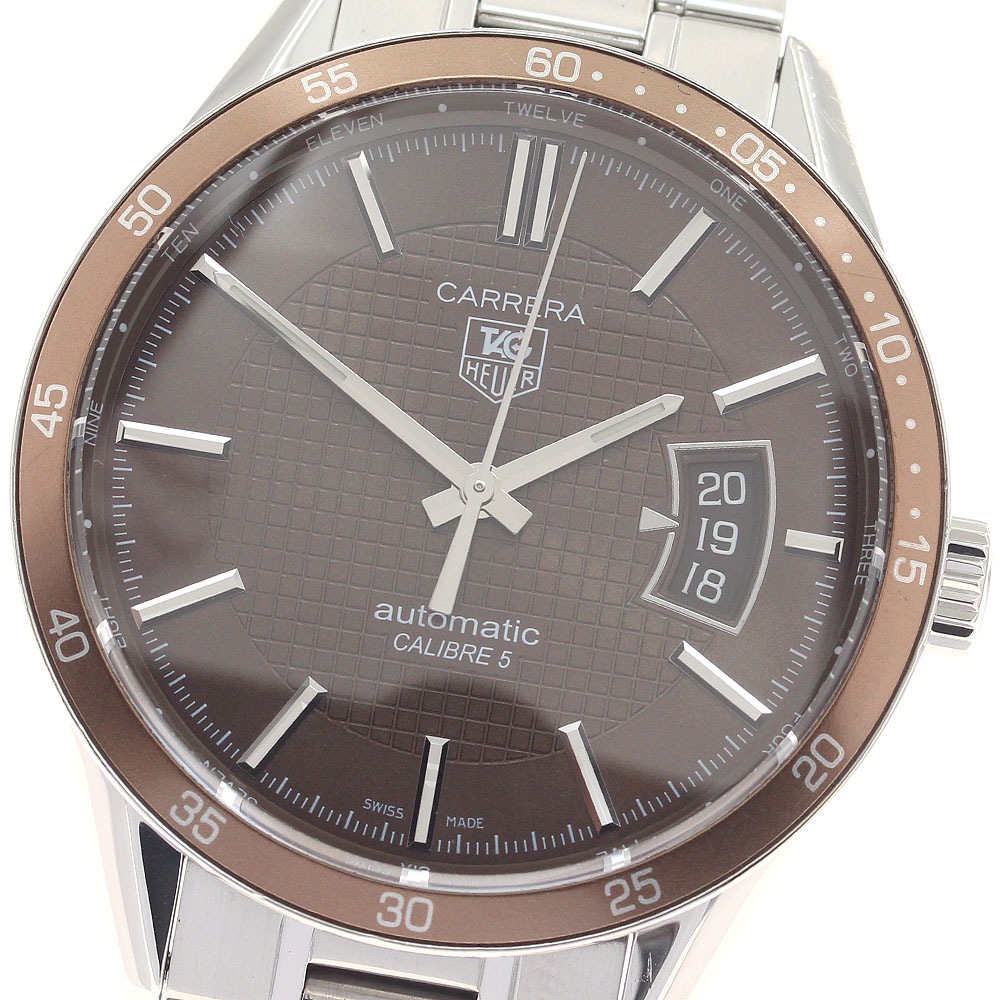 タグホイヤー TAG HEUER WV211N-0 カレラ キャリバー5 デイト 自動巻き メンズ 保証書付き_951625【中古】