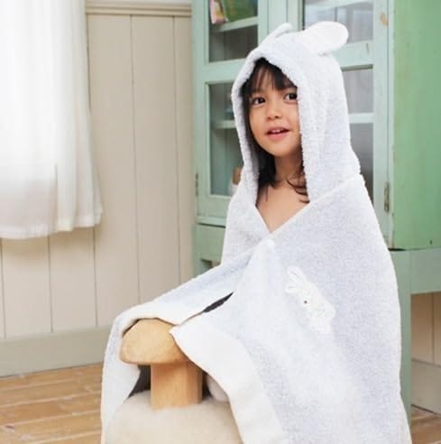 コンテックス CHOUETTE シュエット フード付バスタオル 赤ちゃん 幼児 子供用 今治タオル 日本製 kontex (ブルー)