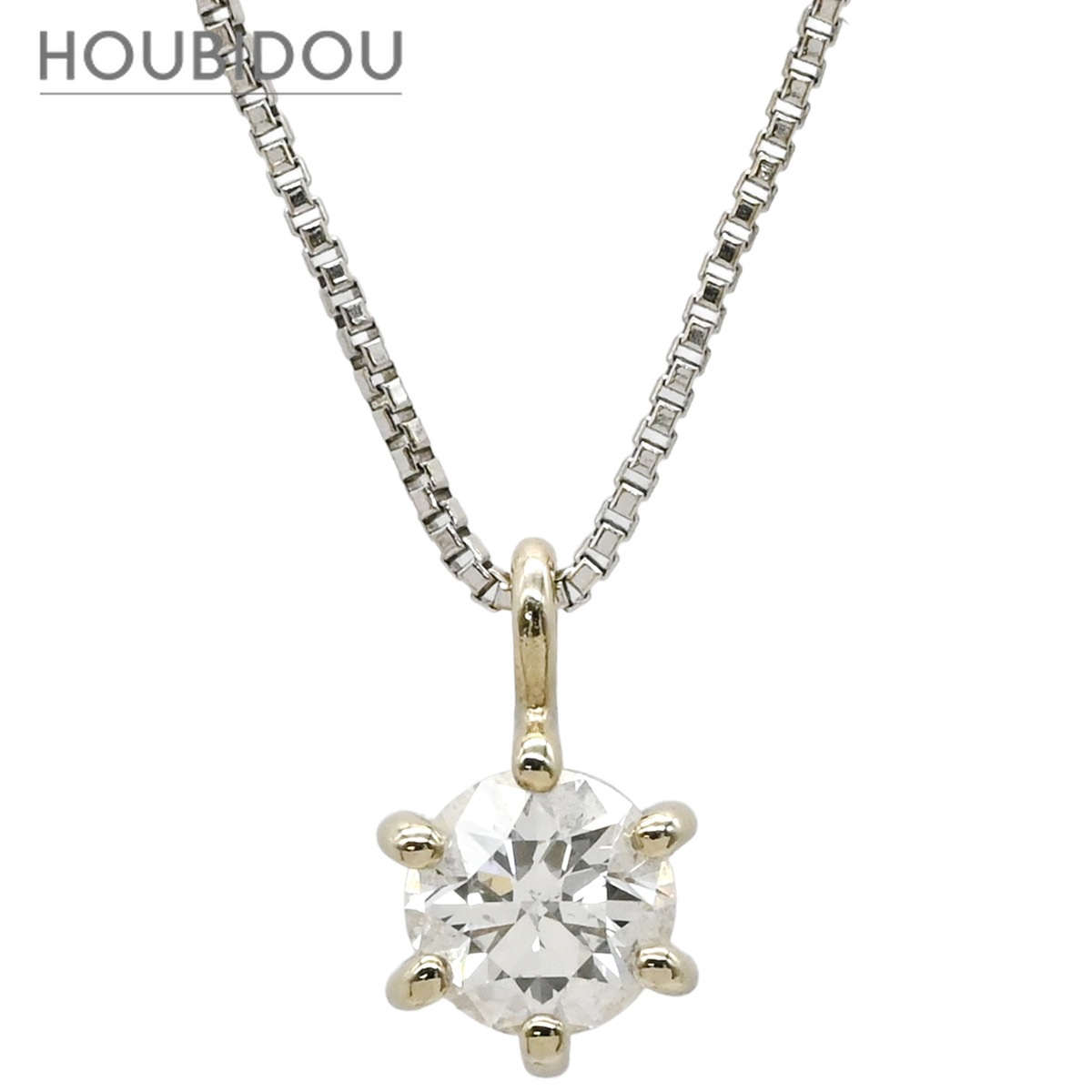 ネックレス ダイヤモンド 0.27ct ペンダント ホワイトゴールド 1P 1粒 ラウンドブリリアントカット 【中古】