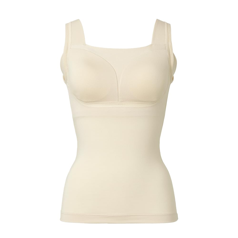 [ブラデリス ニューヨーク] ノンワイヤー補整ブラキャミ ゆきねえとろりソフトシルク混ブラキャミ25 バタークリーム L