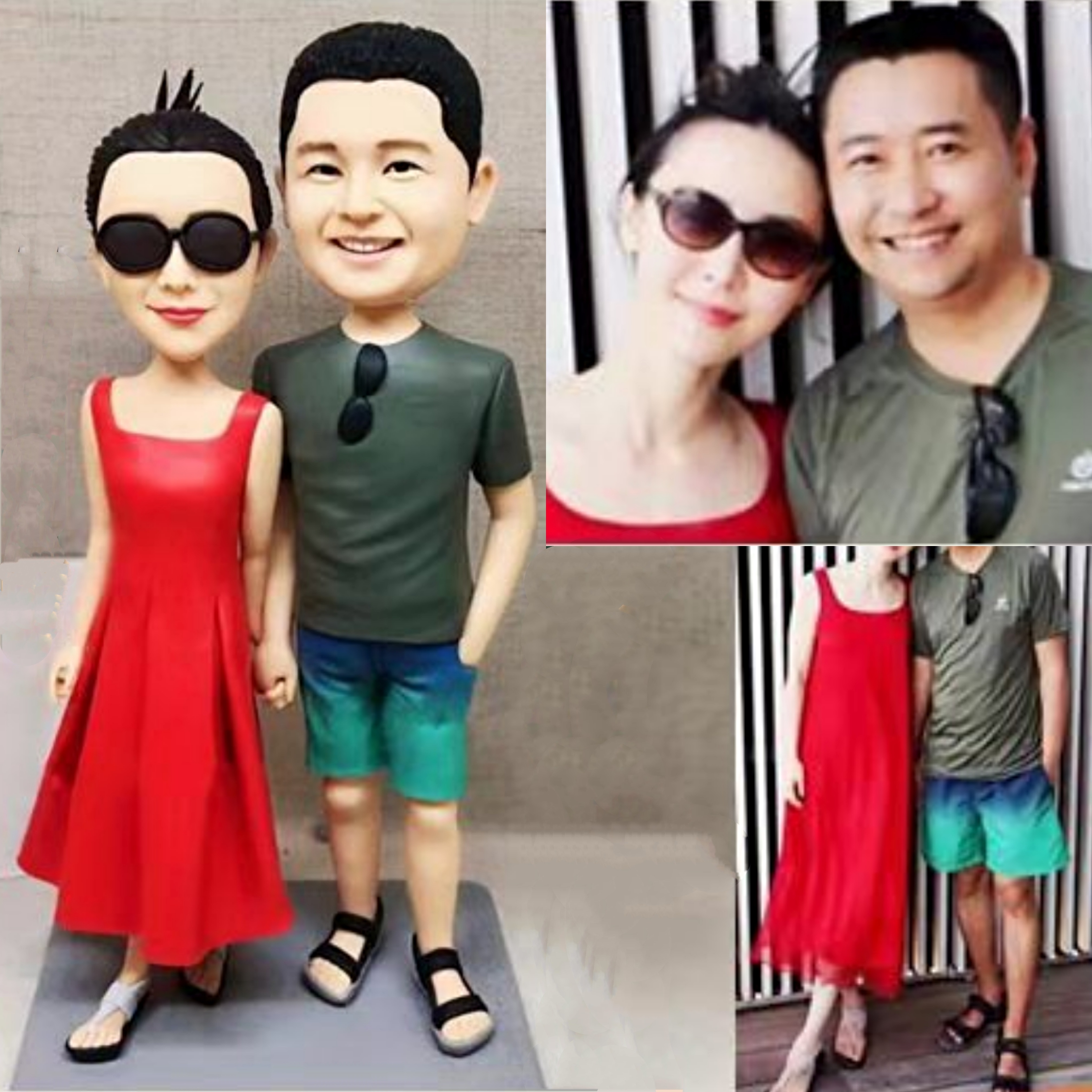 【オーダーメイド】3D肖像画 似顔絵 人形 フィギュア 結婚祝い 周年記念日 カップル 彼氏 彼女 夫婦 両親 贈呈品 記念品
