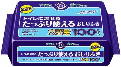 アクティ トイレに流せる たっぷり使えるおしりふき 100枚×24パック