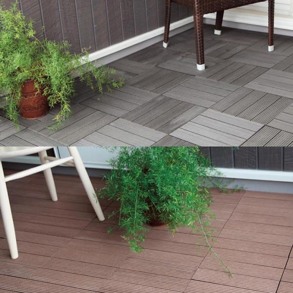 タイルデッキ diy おしゃれ 木目調 タイル 人工木製 ウッドパネル ウッドデッキ デッキタイル 置くだけ 庭 屋上 ベランダ テラス バルコニー ガーデニング 玄関